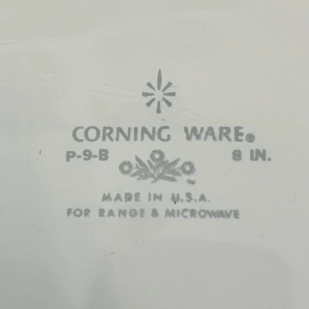 VTG Corning Ware Shell Oil Green Medallion Casserole Dish   GUC